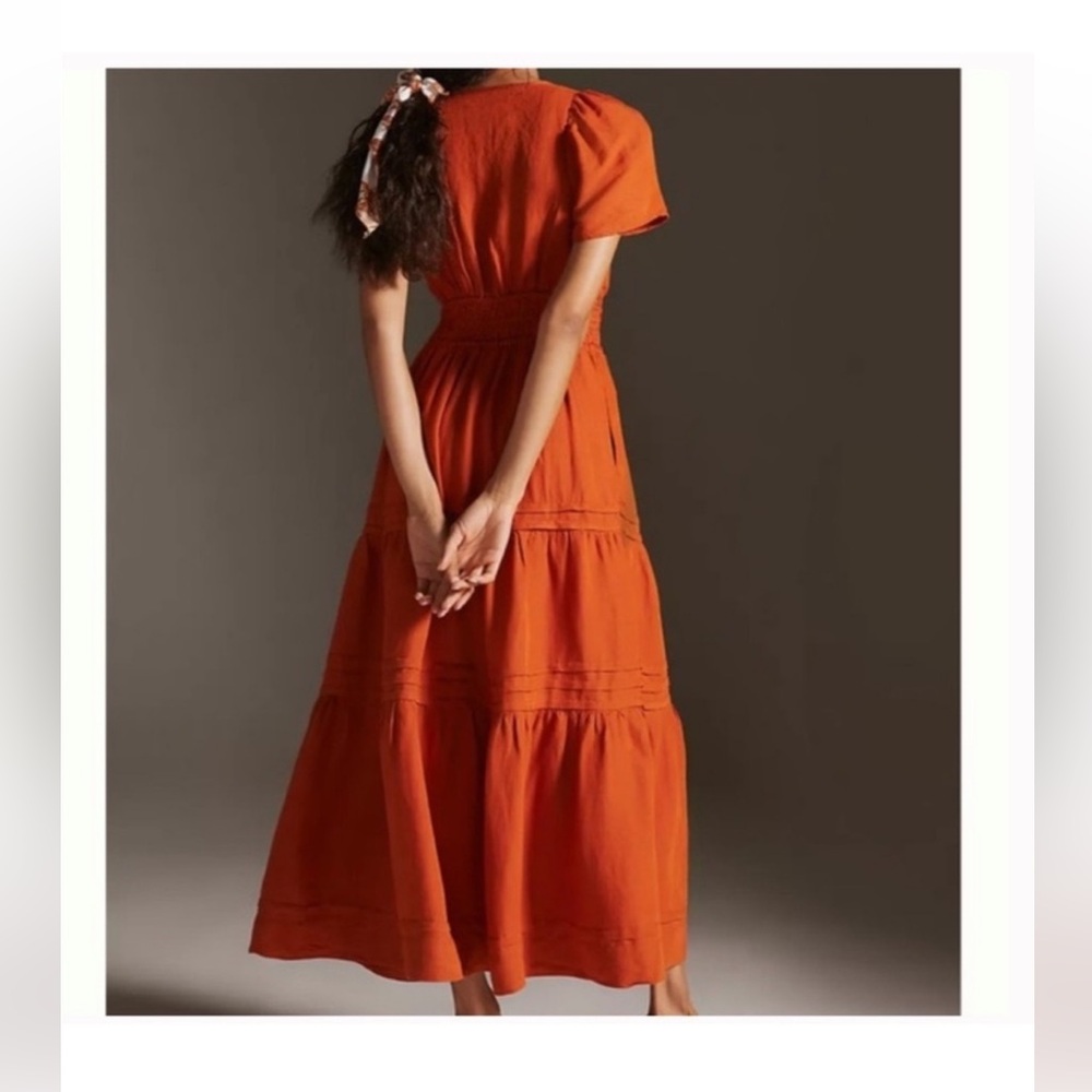 Anthropologie Somerset Linen Maxi Dress XS - Picture 5 of 7